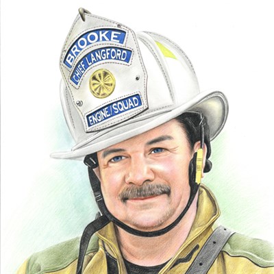 Hand Drawn Color Pencil Sketch of A Fire Fighter - myDaVinci